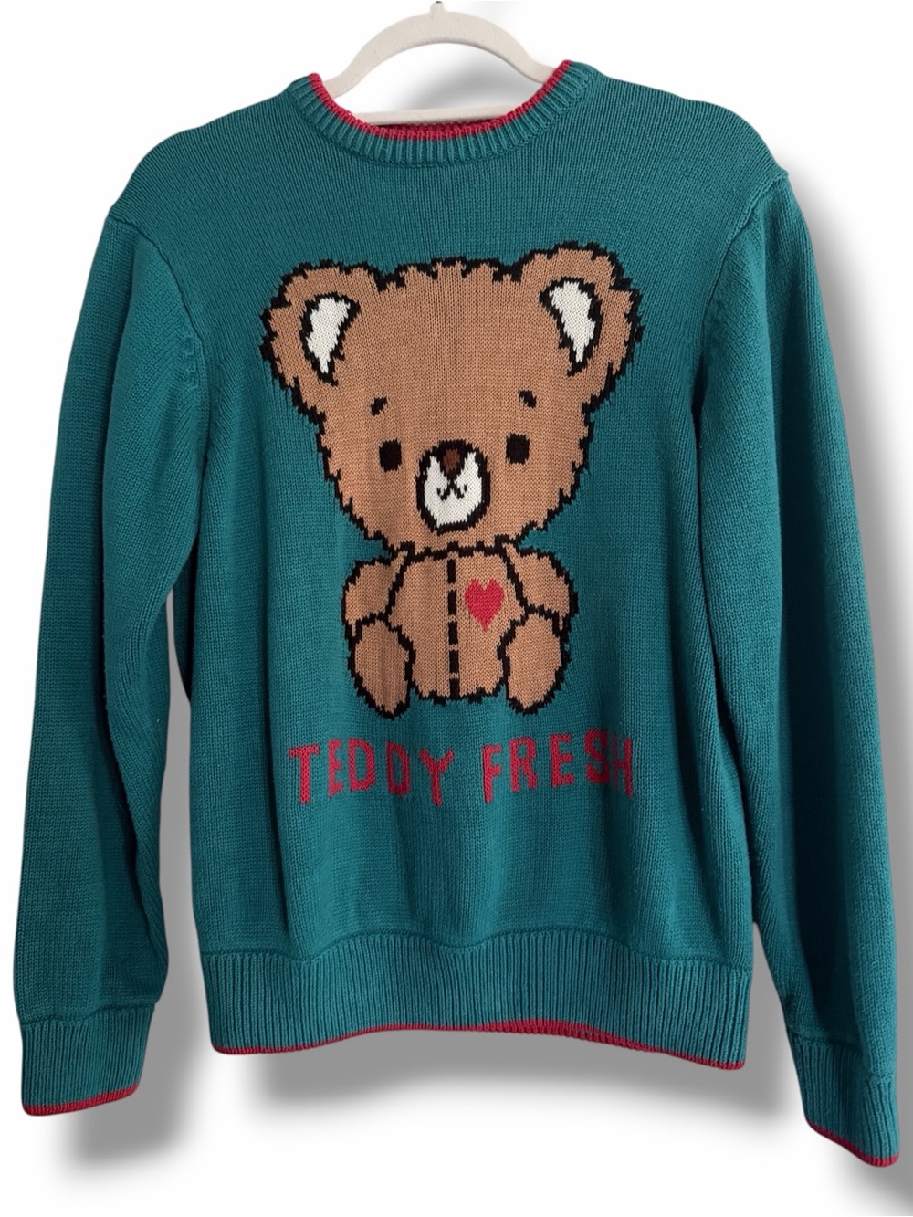 Teddy Fresh Teddy Bear Sweater Teal Size XS